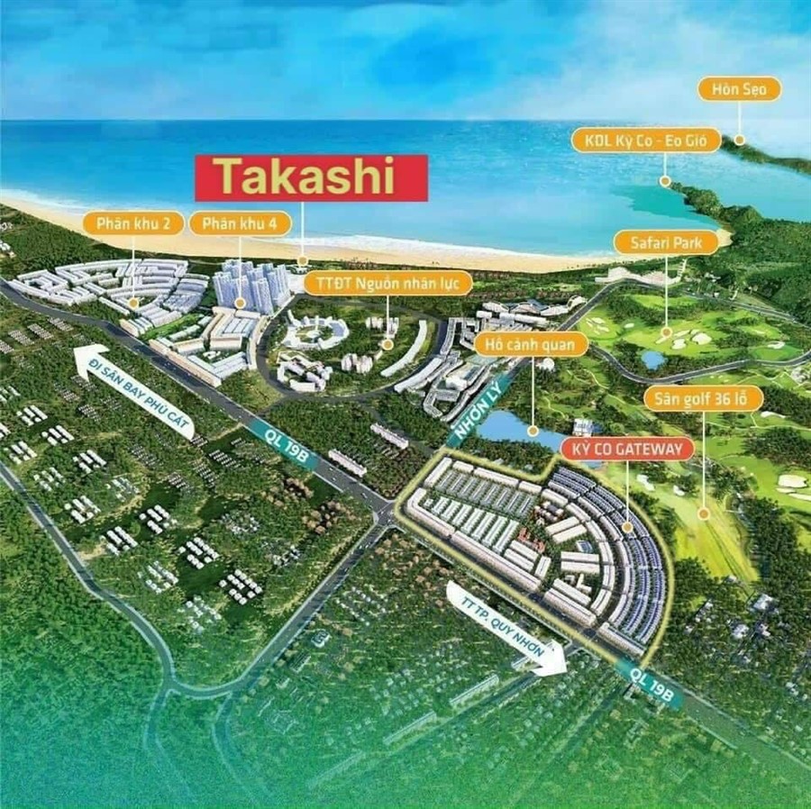 Vị trí căn hộ takashi ocean suite kỳ co quy nhơn